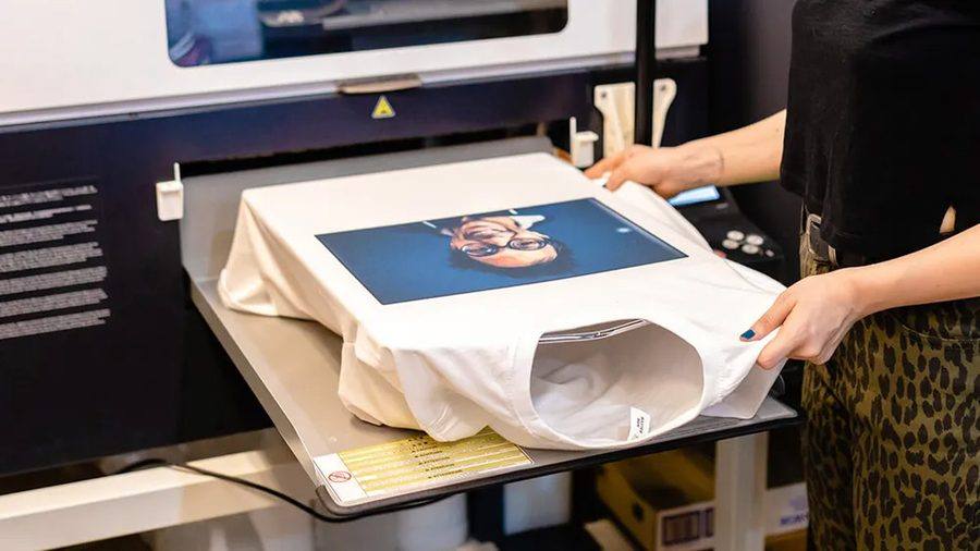 Sublimation printing being applied to a garment